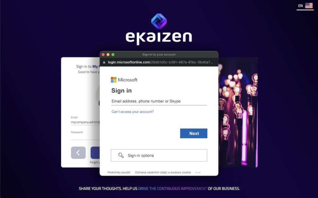 ekaizen-microsoft-at-sso kaizen software single sign on